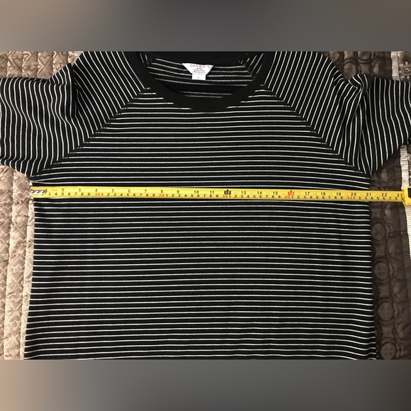 Danskin Black/white Striped Crew Neck Pullover - Picture 5 of 6